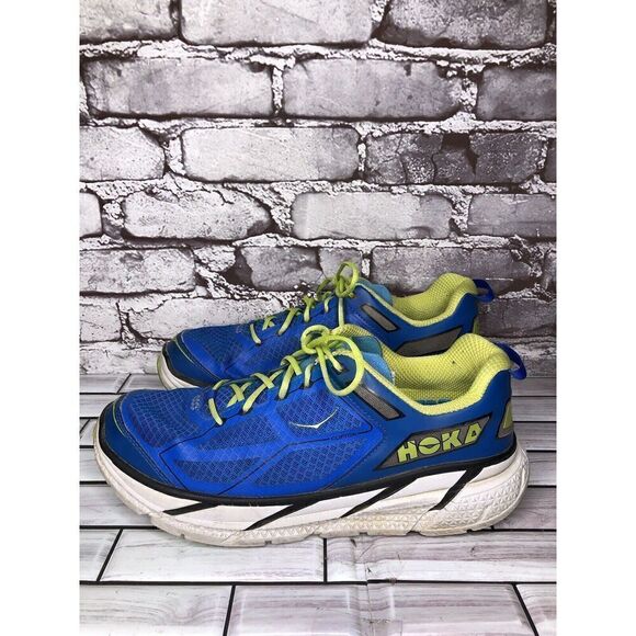 Hoka Clifton Blue Synthetic Green Lace Up Running Gym Shoes Men’s Sz 10M US/44EU main image 7